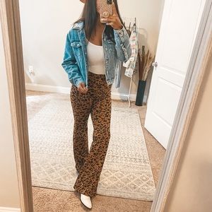 F21 Cheetah Print High Waist Wide Leg Pants | Size: Medium